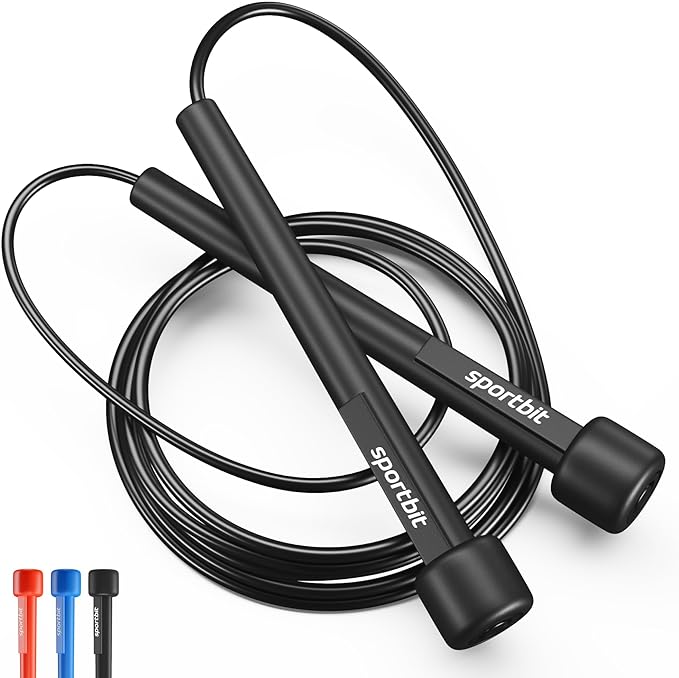SPORTBIT Adjustable Jump Rope for Speed Skipping. Lightweight Jump Rope for Women, Men. Skipping Rope for Fitness. Speed Jump Rope for Workout, Women Exercise